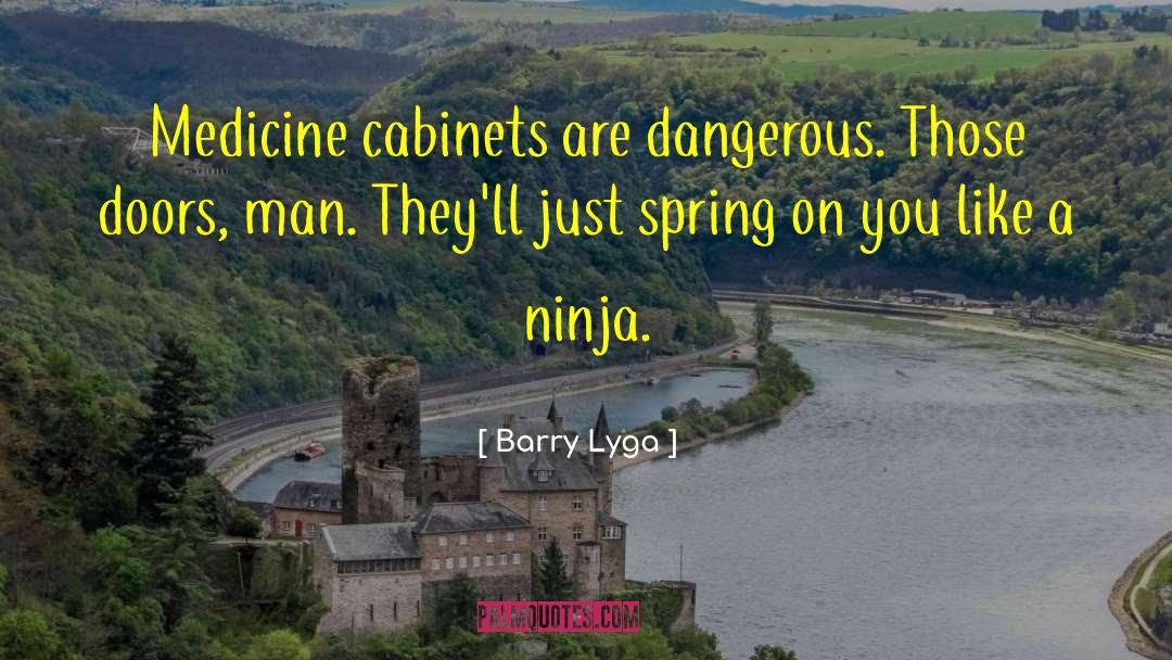 Barry Lyga Quotes: Medicine cabinets are dangerous. Those