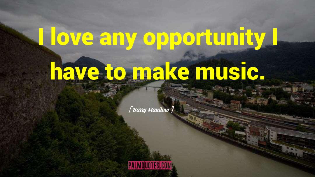 Barry Manilow Quotes: I love any opportunity I