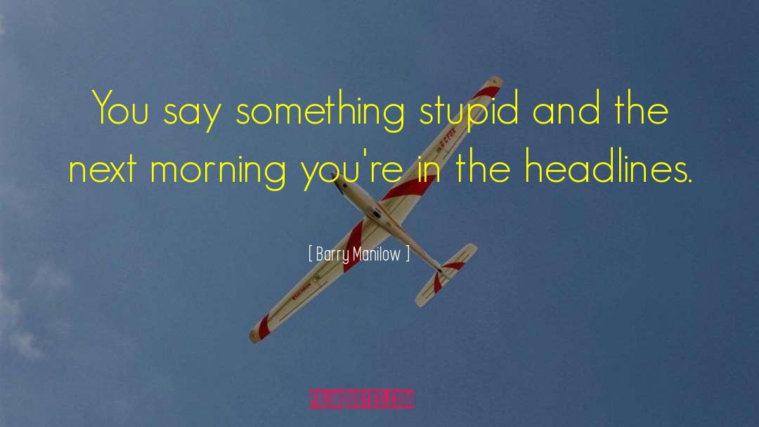 Barry Manilow Quotes: You say something stupid and