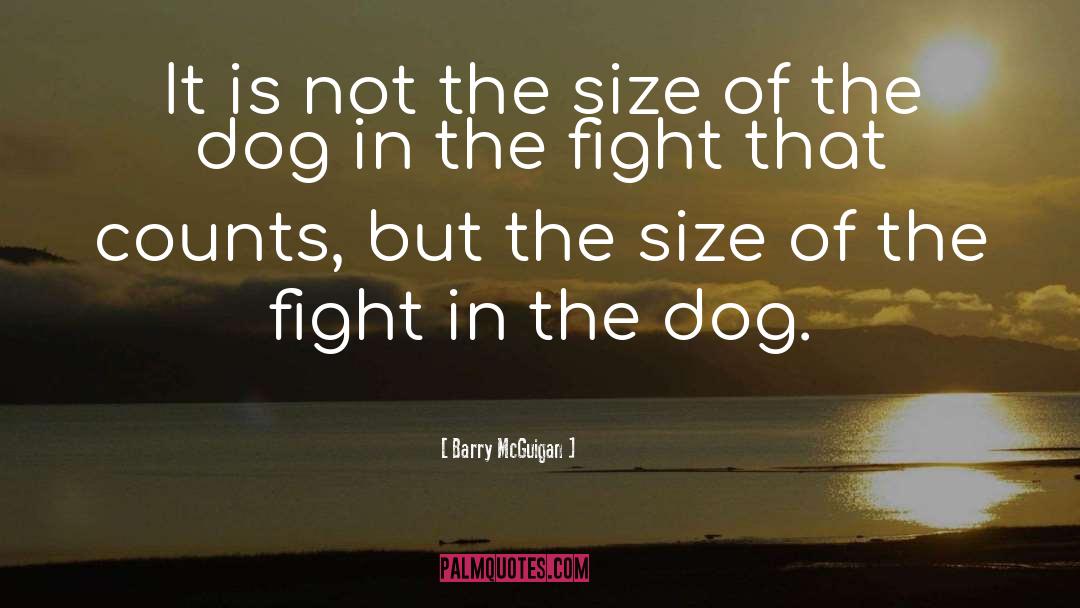 Barry McGuigan Quotes: It is not the size