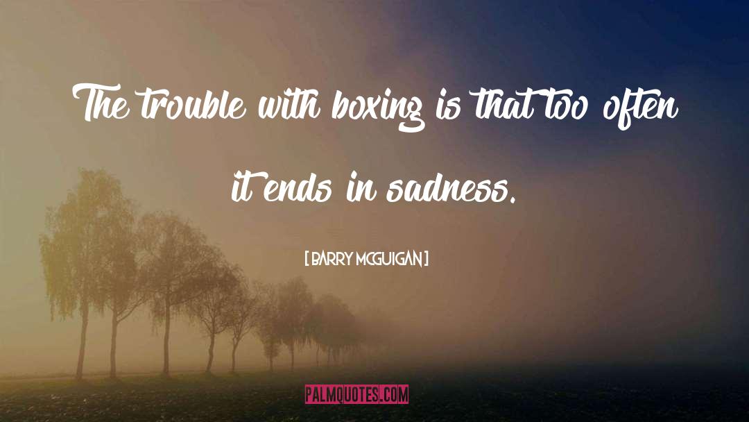 Barry McGuigan Quotes: The trouble with boxing is