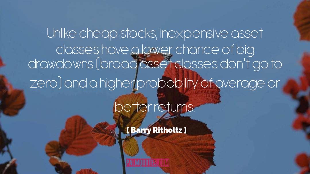 Barry Ritholtz Quotes: Unlike cheap stocks, inexpensive asset