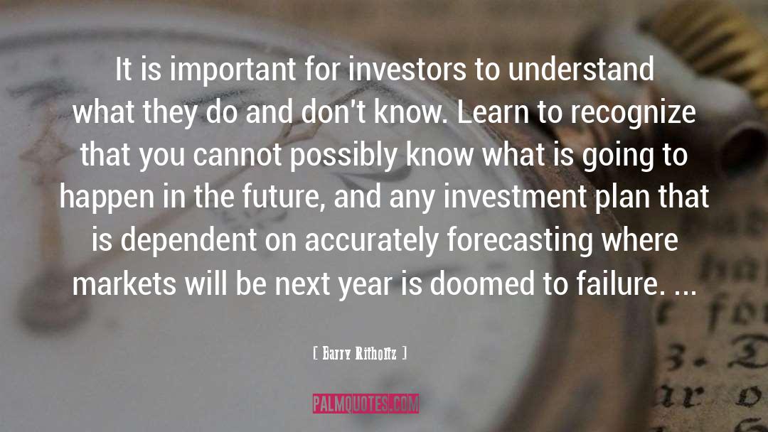 Barry Ritholtz Quotes: It is important for investors