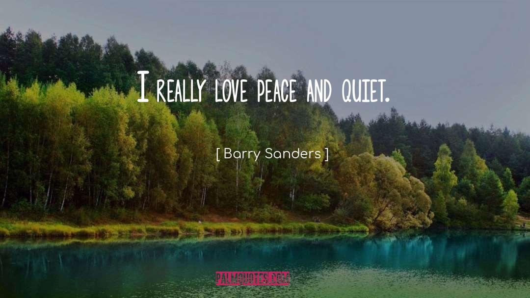 Barry Sanders Quotes: I really love peace and