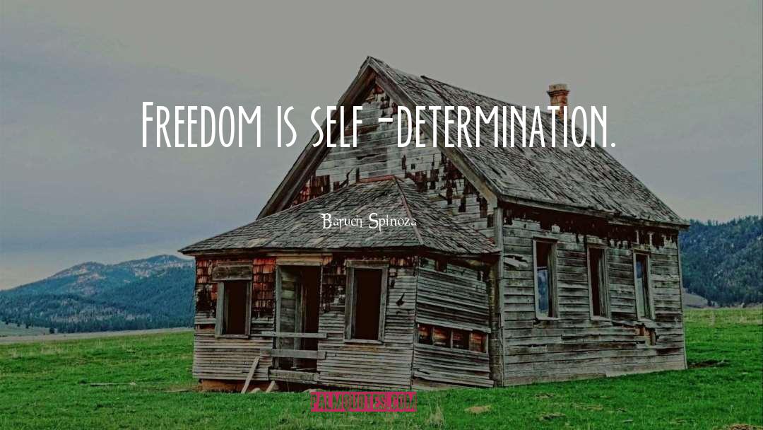 Baruch Spinoza Quotes: Freedom is self-determination.