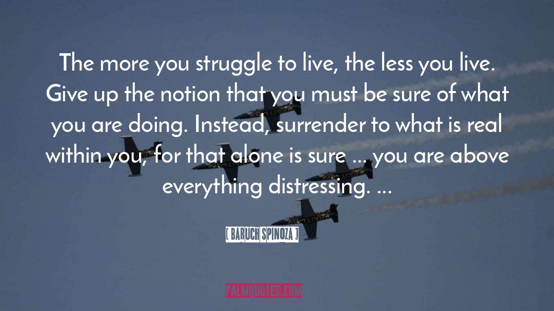 Baruch Spinoza Quotes: The more you struggle to