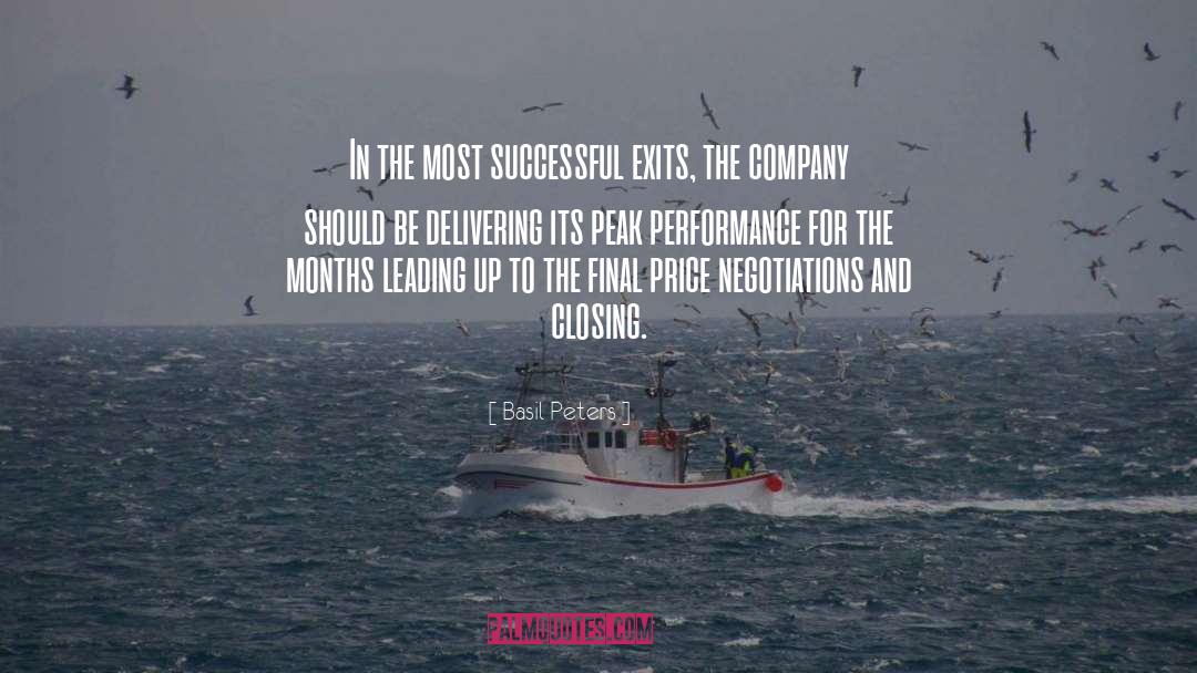 Basil Peters Quotes: In the most successful exits,