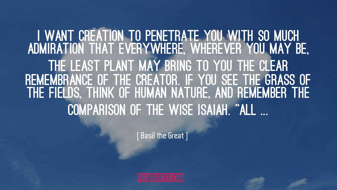 Basil The Great Quotes: I want creation to penetrate