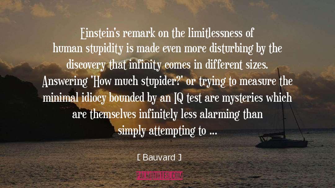 Bauvard Quotes: Einstein's remark on the limitlessness