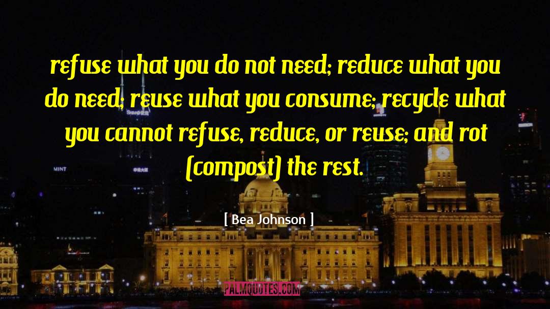 Bea Johnson Quotes: refuse what you do not