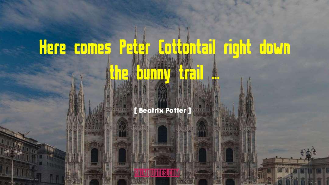 Beatrix Potter Quotes: Here comes Peter Cottontail right