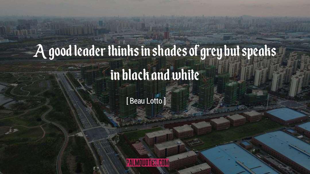 Beau Lotto Quotes: A good leader thinks in