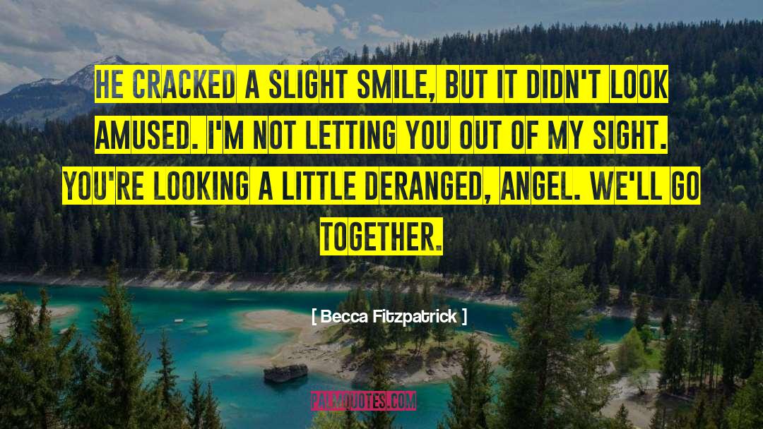 Becca Fitzpatrick Quotes: He cracked a slight smile,