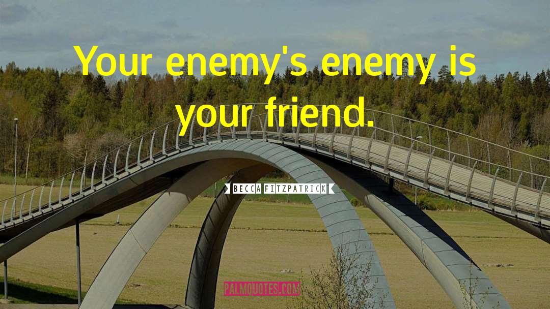 Becca Fitzpatrick Quotes: Your enemy's enemy is your