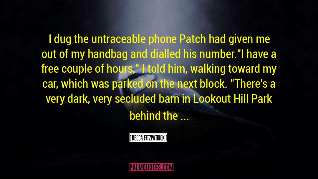 Becca Fitzpatrick Quotes: I dug the untraceable phone