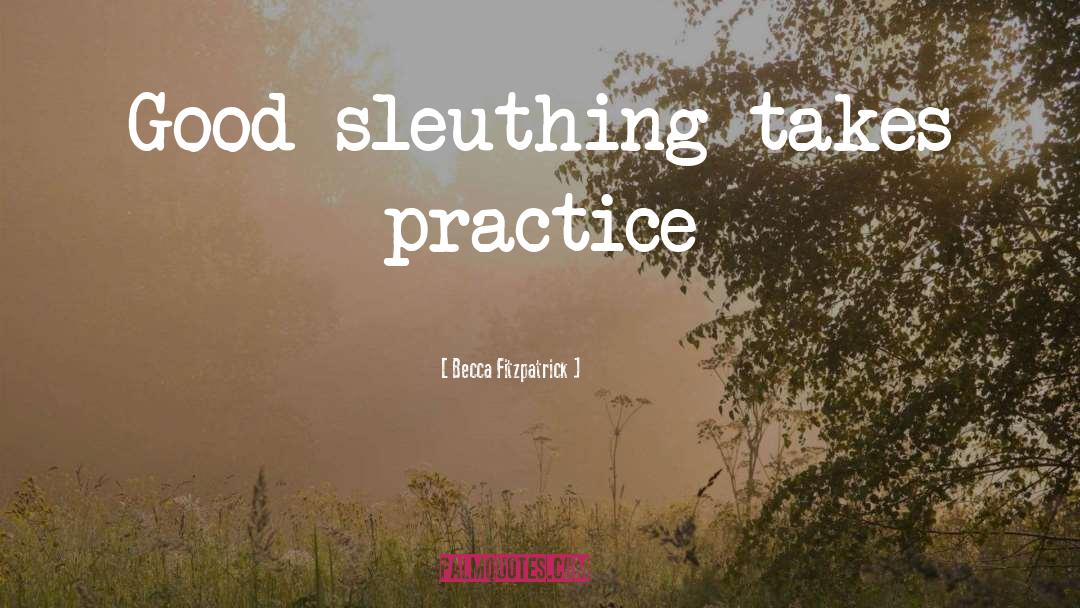 Becca Fitzpatrick Quotes: Good sleuthing takes practice