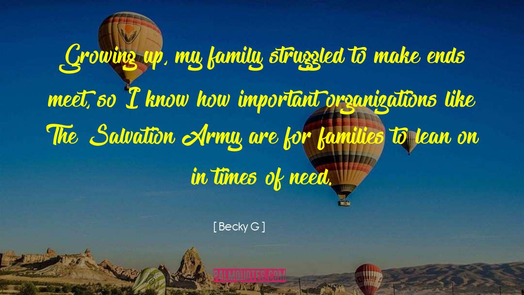Becky G Quotes: Growing up, my family struggled