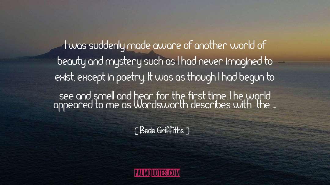 Bede Griffiths Quotes: I was suddenly made aware