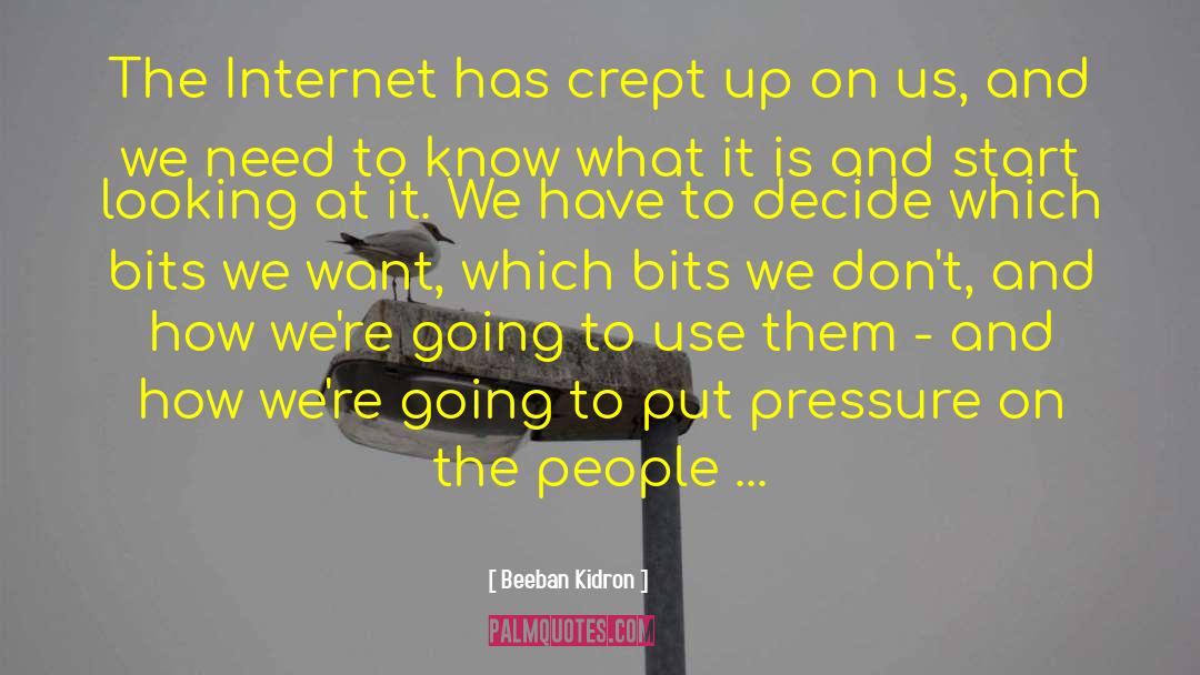 Beeban Kidron Quotes: The Internet has crept up