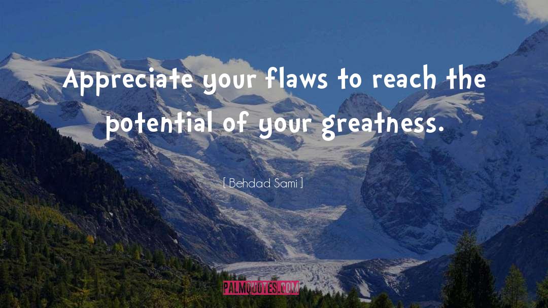 Behdad Sami Quotes: Appreciate your flaws to reach