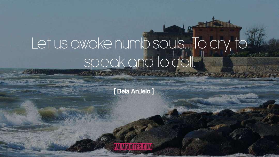 Bela Anĝelo Quotes: Let us awake numb souls..