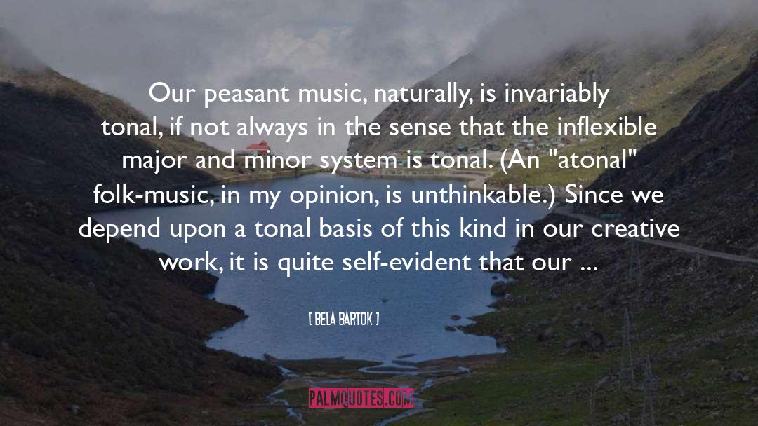 Bela Bartok Quotes: Our peasant music, naturally, is