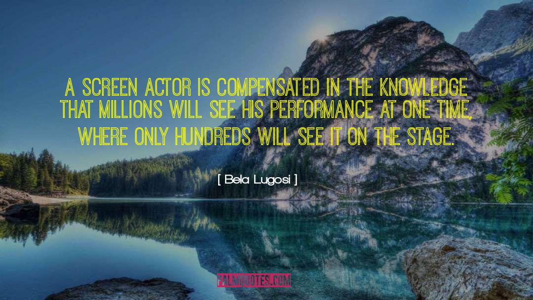 Bela Lugosi Quotes: A screen actor is compensated