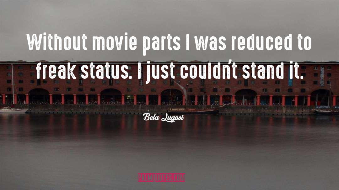 Bela Lugosi Quotes: Without movie parts I was