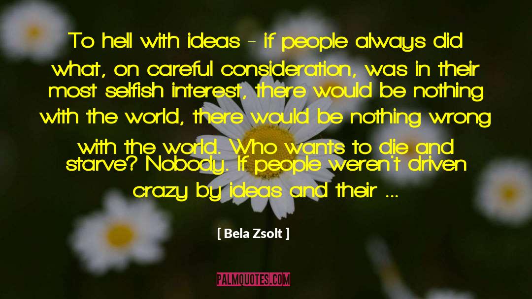 Bela Zsolt Quotes: To hell with ideas -