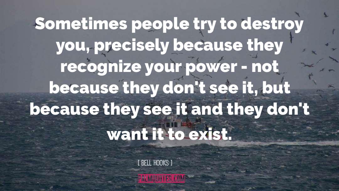 Bell Hooks Quotes: Sometimes people try to destroy