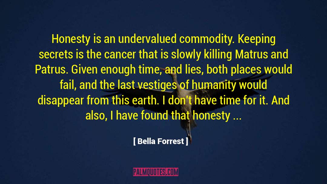 Bella Forrest Quotes: Honesty is an undervalued commodity.