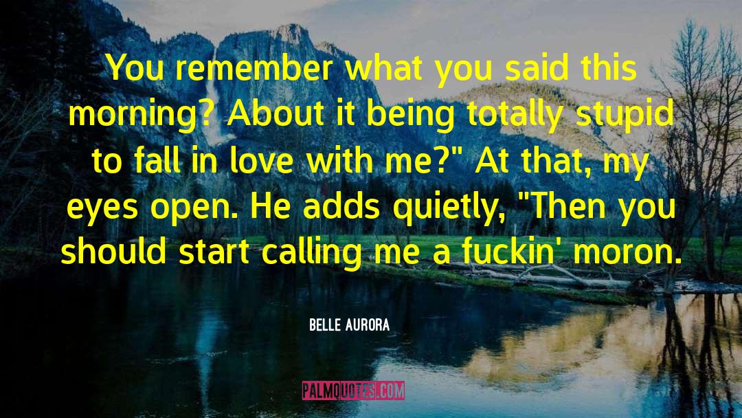 Belle Aurora Quotes: You remember what you said