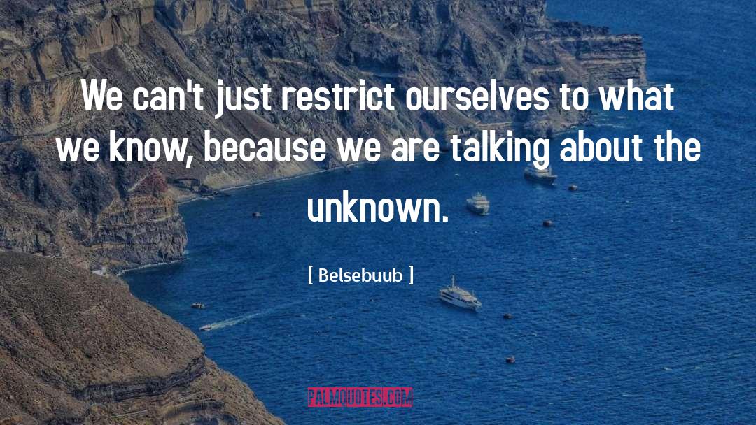 Belsebuub Quotes: We can't just restrict ourselves