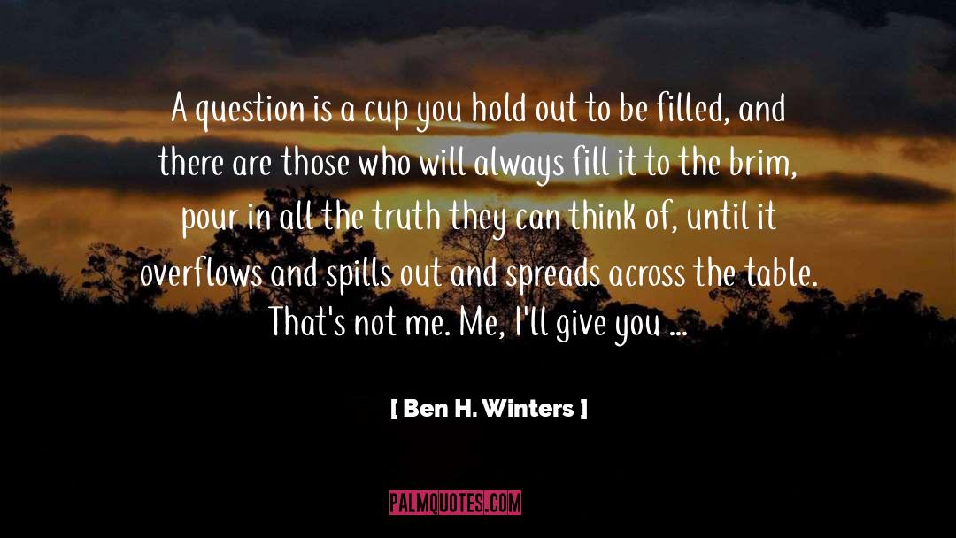 Ben H. Winters Quotes: A question is a cup