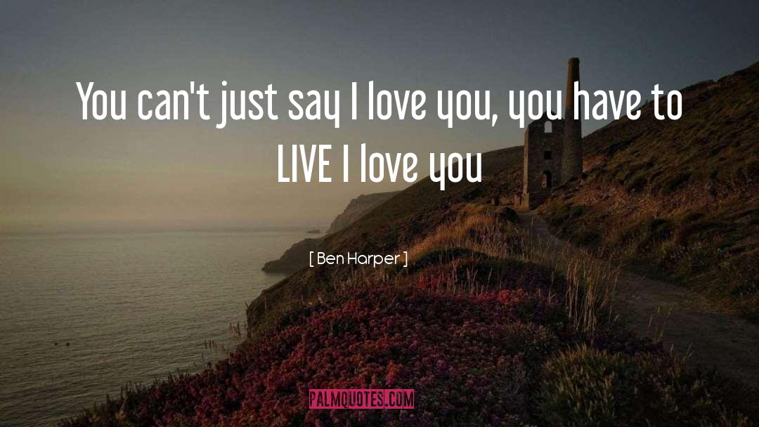 Ben Harper Quotes: You can't just say I