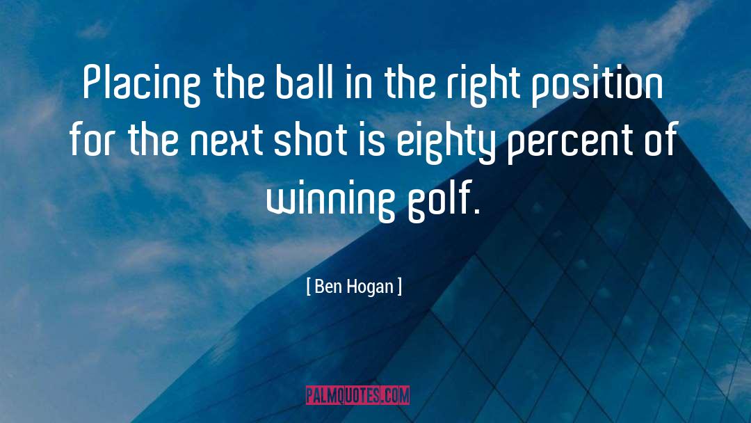 Ben Hogan Quotes: Placing the ball in the