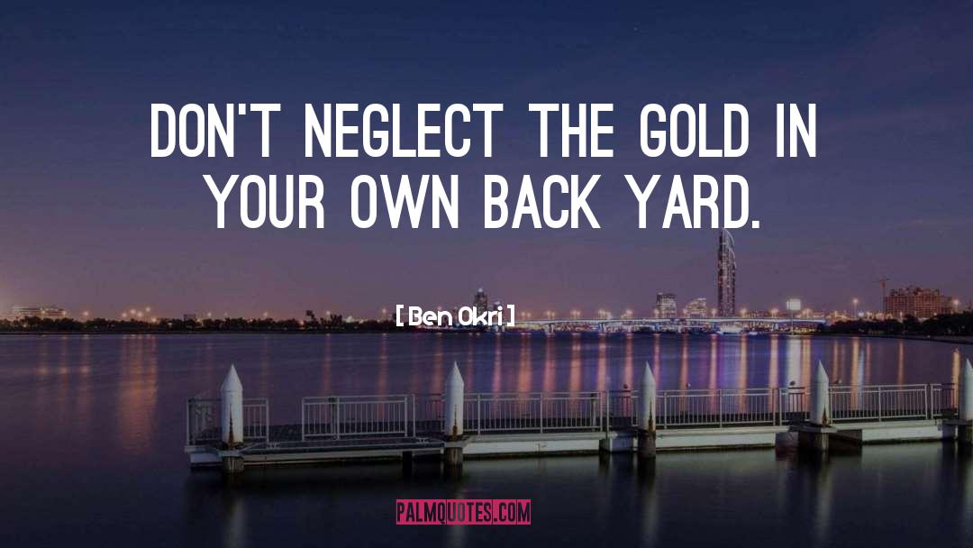 Ben Okri Quotes: Don't neglect the gold in