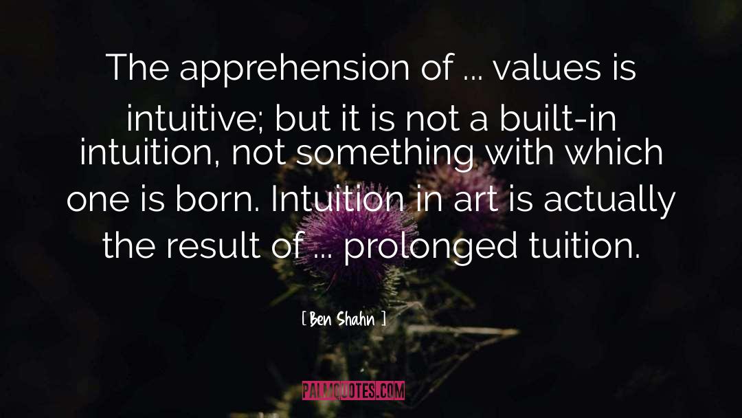 Ben Shahn Quotes: The apprehension of ... values