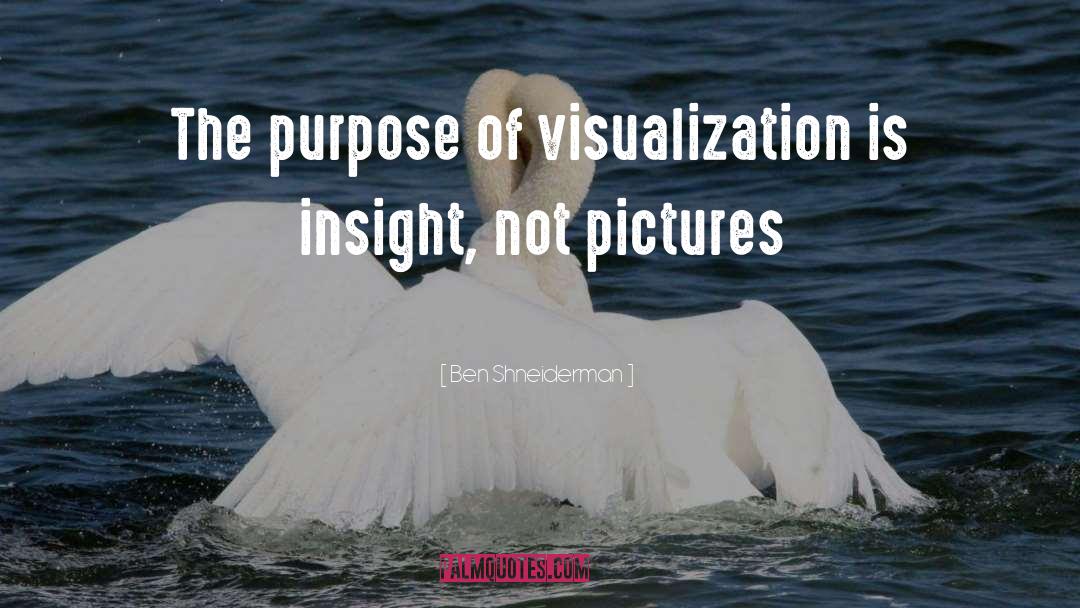 Ben Shneiderman Quotes: The purpose of visualization is