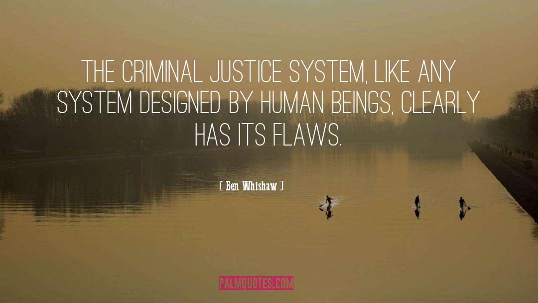 Ben Whishaw Quotes: The criminal justice system, like