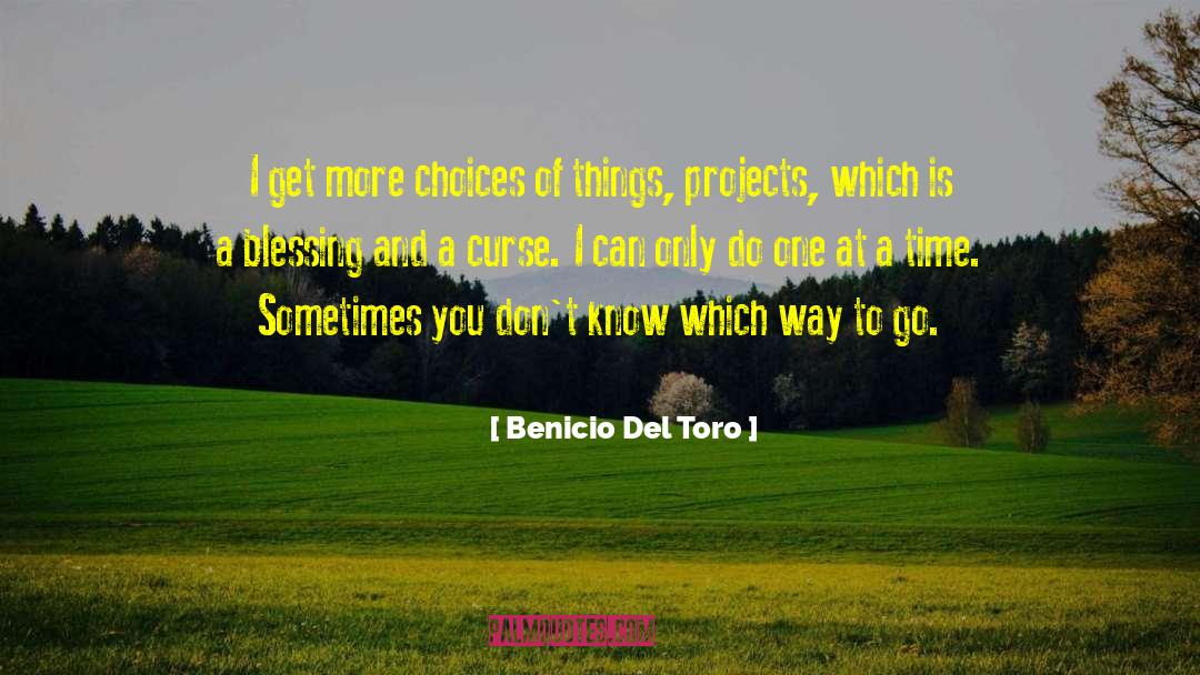 Benicio Del Toro Quotes: I get more choices of