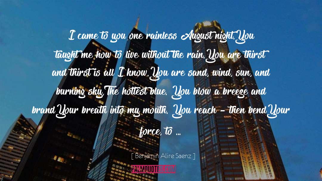 Benjamin Alire Saenz Quotes: I came to you one