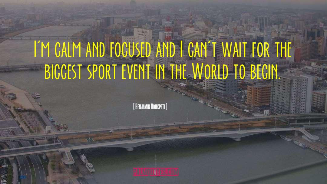 Benjamin Boukpeti Quotes: I'm calm and focused and