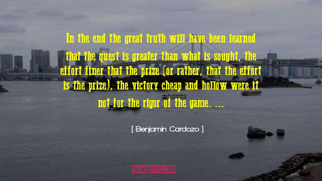 Benjamin Cardozo Quotes: In the end the great