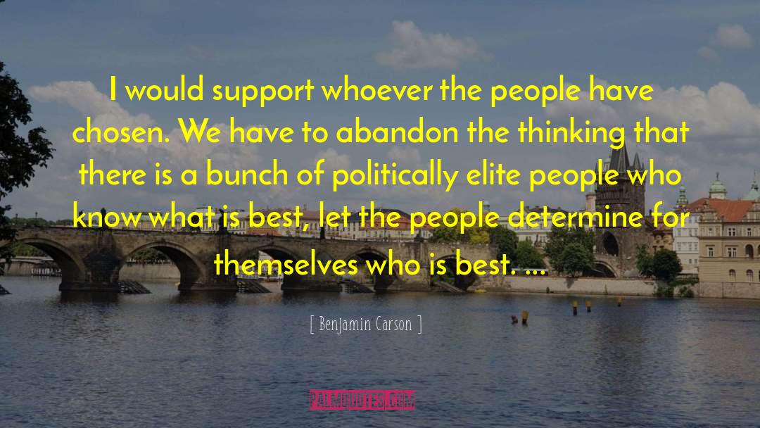 Benjamin Carson Quotes: I would support whoever the