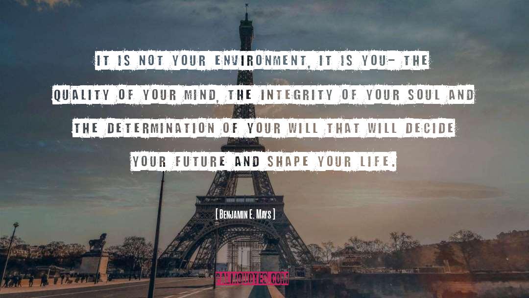 Benjamin E. Mays Quotes: It is not your environment,