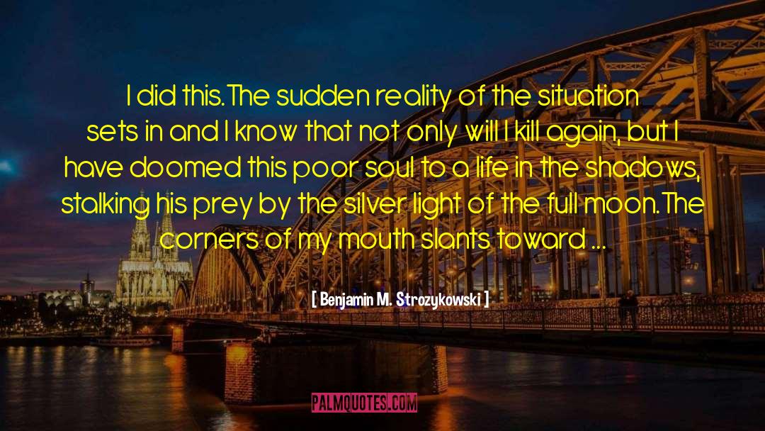 Benjamin M. Strozykowski Quotes: I did this.<br>The sudden reality