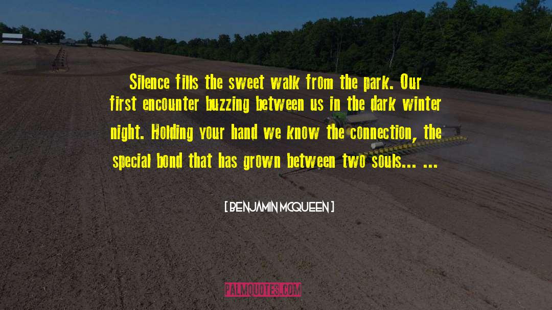 Benjamin McQueen Quotes: Silence fills the sweet walk