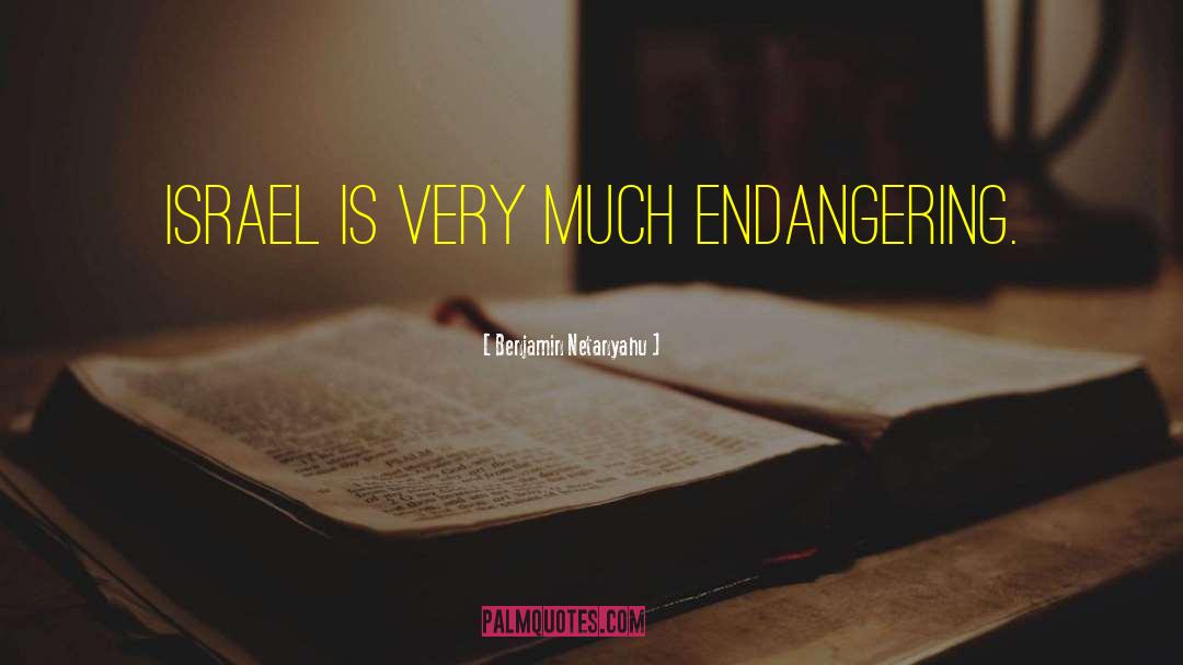 Benjamin Netanyahu Quotes: Israel is very much endangering.