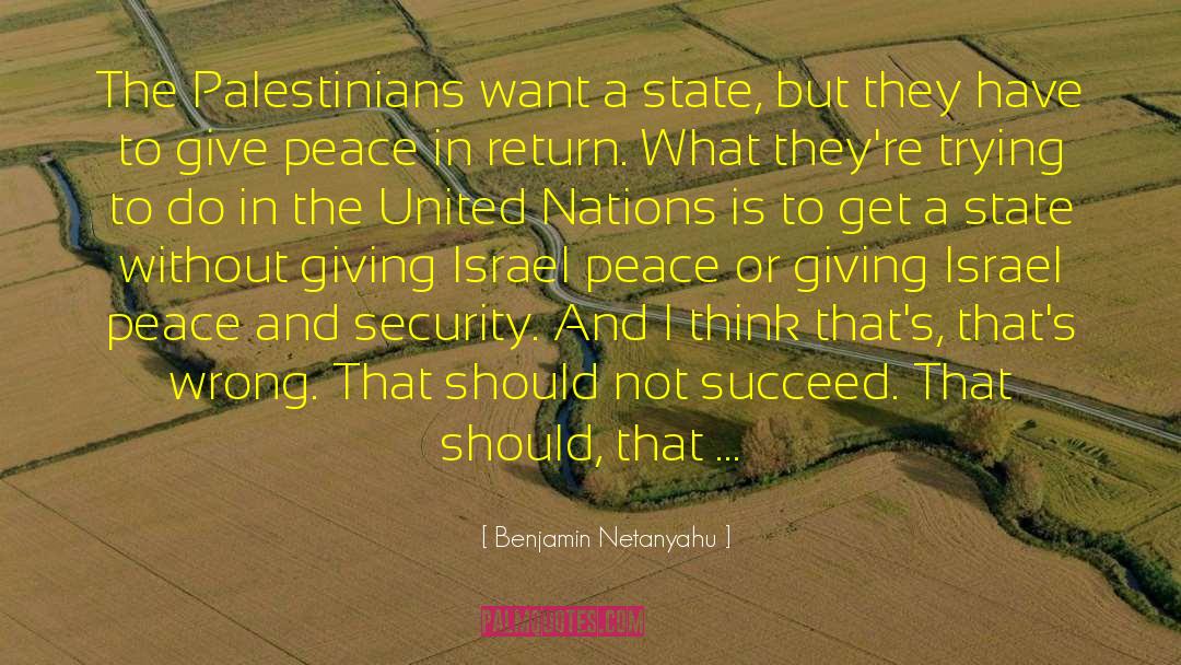 Benjamin Netanyahu Quotes: The Palestinians want a state,